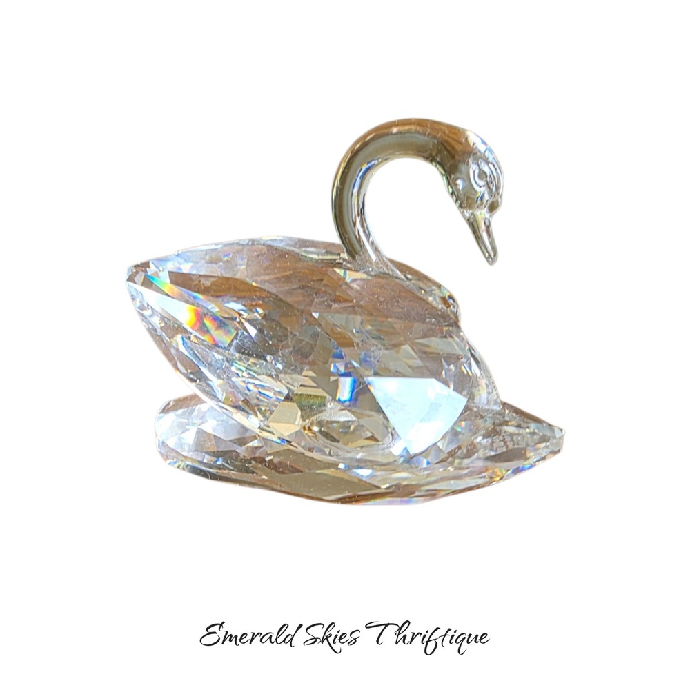 SWAROVSKI Crystal Swan Figurine Beautiful Signed No Box 2.5 x 2 inches free ship